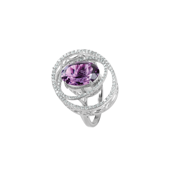 Jacques Lemans SE-R159B58 Damen Ring Gr. 58 Sterlingsilber  mit Amethyst